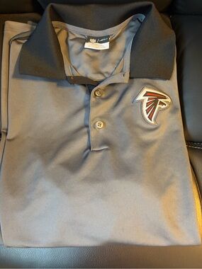 NFL Gray Polo with Black Collar and Falcons Patch